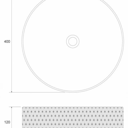 #C-15-003 Stakleni lavabo COPEN nadgradni fi400x125mm bijelo dno - Image 2