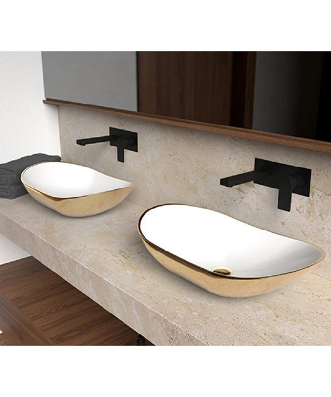#C-15-200 Lavabo COPEN nadgradni 615x360x155 zlatno bijeli - Image 2