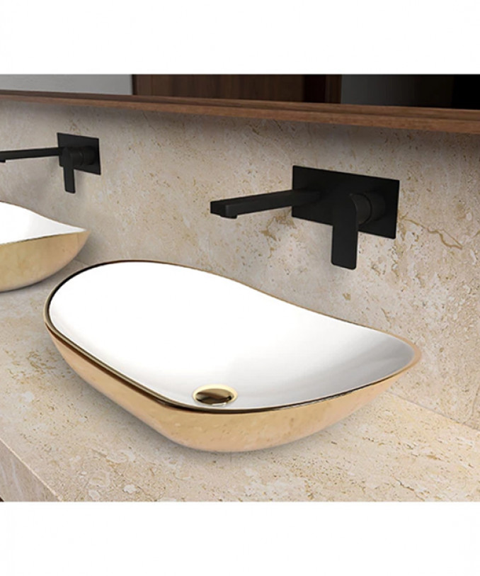 #C-15-200 Lavabo COPEN nadgradni 615x360x155 zlatno bijeli - Image 3