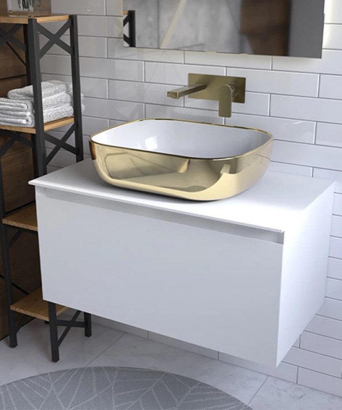 #C-15-201 Lavabo COPEN nadgradni 505x405x140 zlatno bijeli - Image 2