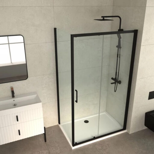 #C-02-B4100T/C-02-B4090T Tuš kabina COPEN ATLAS Black 100x90cm - Image 2