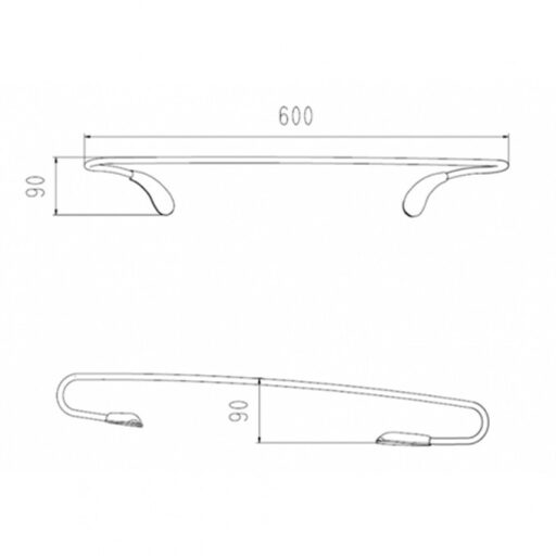 #C-03-504 Držač peškira COPEN DROP 600mm hrom - Image 2