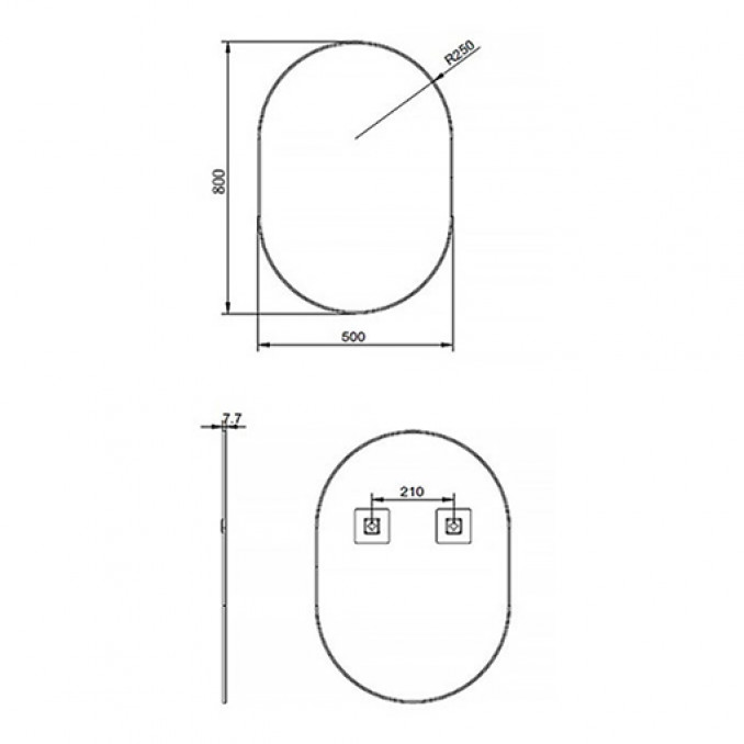 #H-010RBG Ogledalo MINOTTI 500x800 sa alu ramom 7.7mm brušeno zlato - Image 2