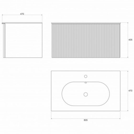 #PIE0800WA.BS Ormarić LINEART PIEDRA 800 walnut sa lavaboom - Image 2