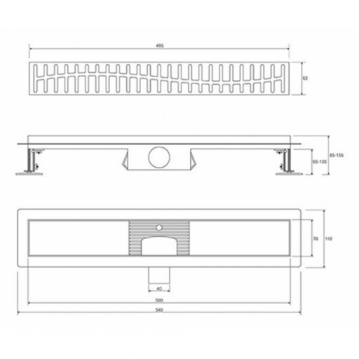 #PMW-500CR Tuš kanalica PROFIL M WAVE 500 brushed - Image 5