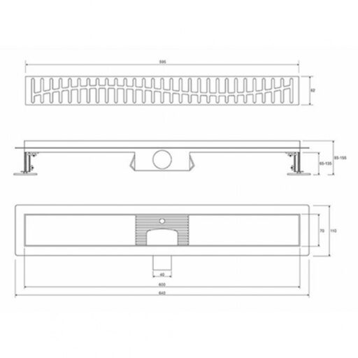 #PMW-600BG Tuš kanalica PROFIL M WAVE 600 gold - Image 5