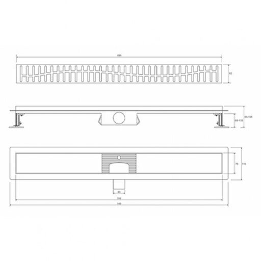 #PMW-700CR Tuš kanalica PROFIL M WAVE 700 brushed - Image 5