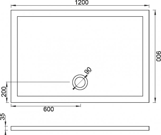 #C-11-1290 Tuš kadica COPEN SOLILUX 1200x900x35 bez sifona - Image 2